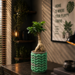 3D printed color shifting planter with textured surface indoor decorative plant pot