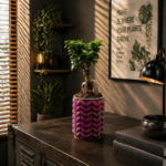 3D printed color shifting planter with textured surface indoor decorative plant pot