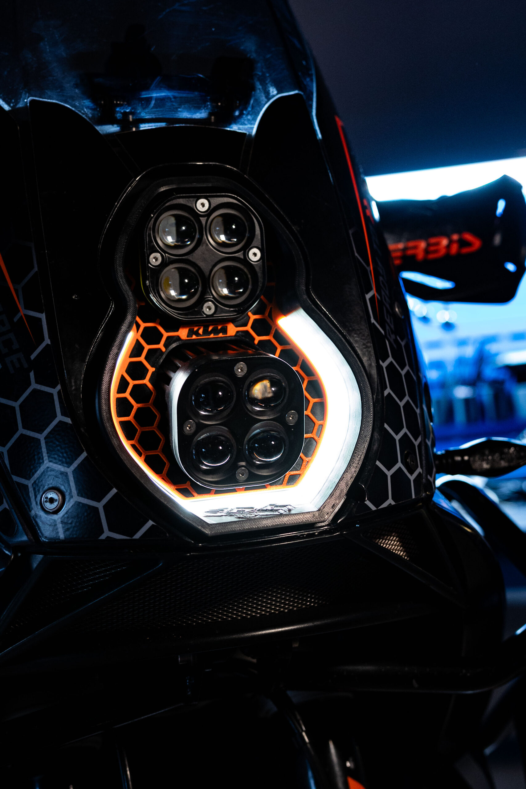 KTM 950 990 custom headlight black plug and play LED dual unit