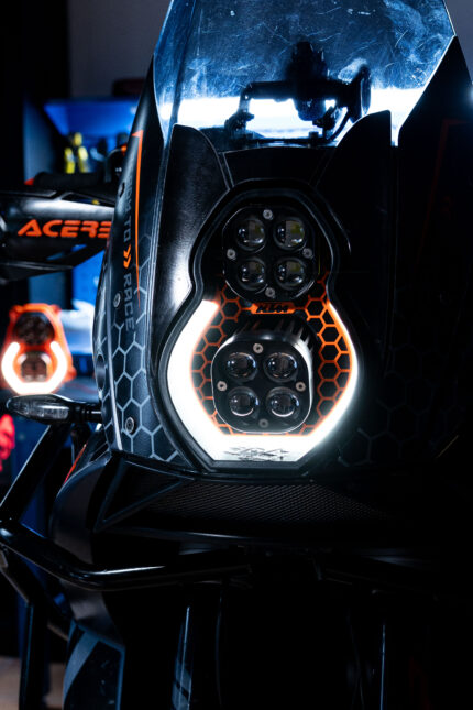 KTM 950 990 custom headlight black plug and play LED dual unit