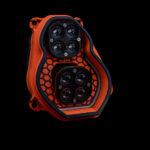 KTM 950 990 custom headlight black orange black plug and play LED dual unit