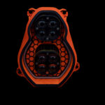 KTM 950 990 custom headlight black orange black plug and play LED dual unit