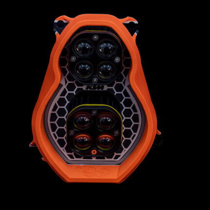 KTM 950 990 custom headlight orange black white plug and play LED dual unit