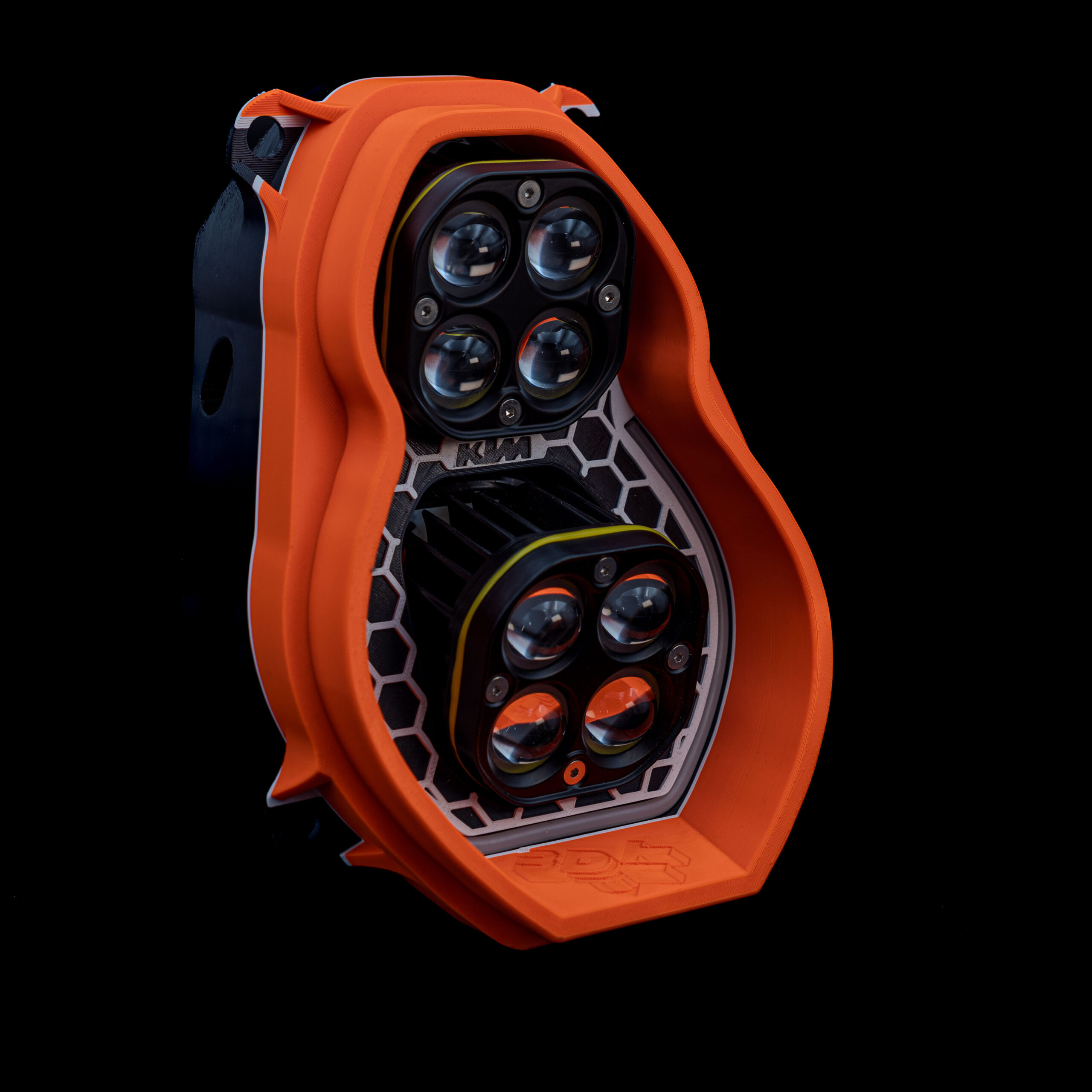 KTM 950 990 custom headlight orange black white plug and play LED dual unit