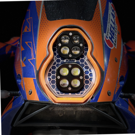 KTM 950 990 custom headlight orange, white and blue plug and play LED dual unit