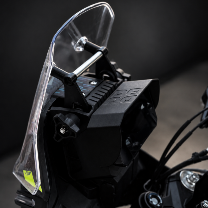 3DIT CFMOTO 450MT TFT Screen Sunshade installed on motorcycle dashboard